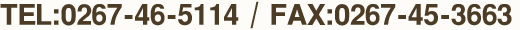 TEL:0267-46-5114 / FAX:0267-45-3663